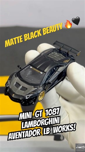 Mini GT #1087 Lamborghini Aventador Limited Edition LB Works Matte Black - Unboxing #minigt #asmr