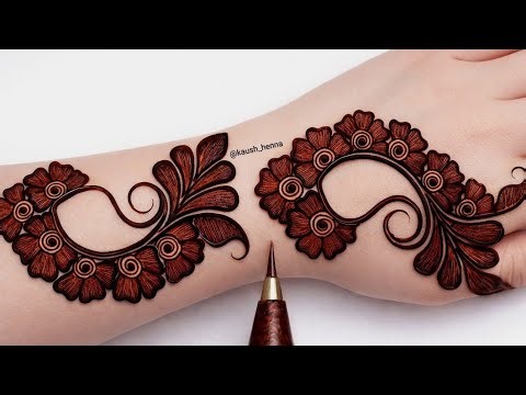 Very simple unique style mehndi design for back hand|new easy mehndi design 2026 | mehandi designs|
