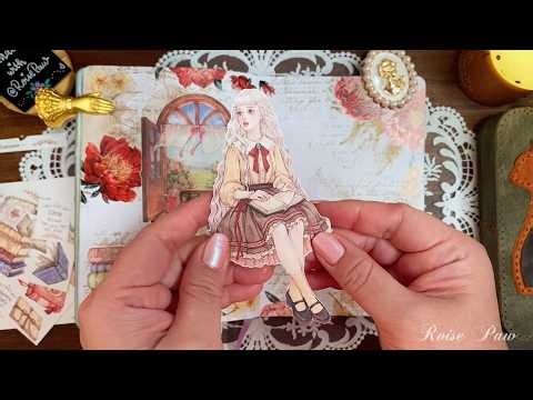 ASMR | Peonies & Books ✨ | Collage and Diary Keeping