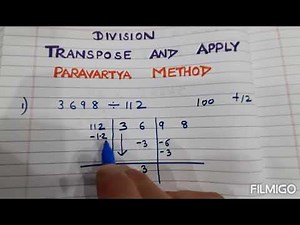 Vedic Maths part 36( Division- Transpose and Apply)