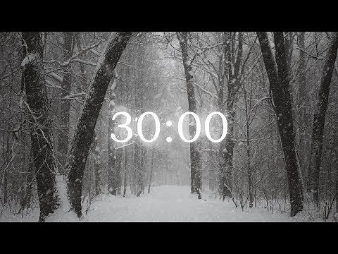 Snow - 30 minute countdown timer with relaxing background noise and alarm