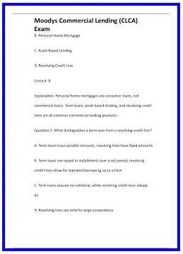 Moodys Commercial Lending CLCA Exam 636x882