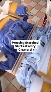 Pressing Starched Shirts at a Dry Cleaners! #starch #drycleaning #howto #explain #satisfying | Yale Cleaners