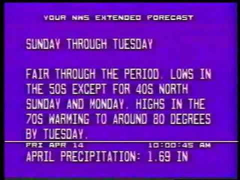 Weather Channel local forecast 1989