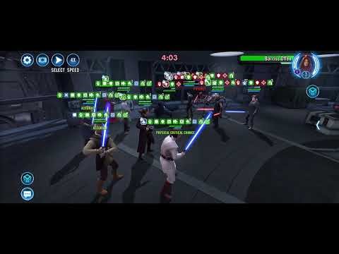 QA/POW/MQG/GAS/KAM (wordy attacker) fails vs. Stranger/SpiderMaul/SK/Cal/B (L9 Barriss)