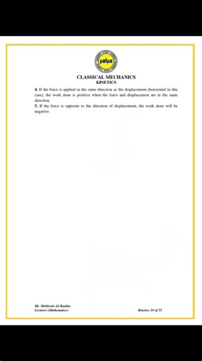 2.8K views · 33 reactions | ✨Work-Energy Principles and Conservation Laws in Classical Mechanics: A Comprehensive Kinetic Analysis✨ | Mathematical Muse | Facebook