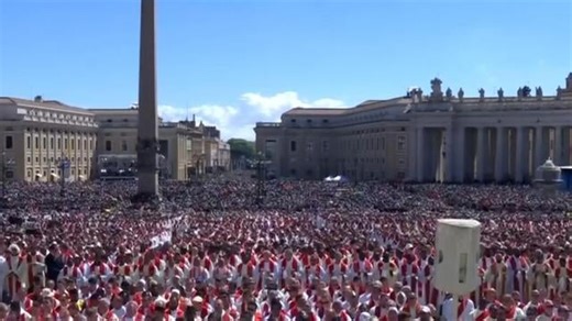 Crowd erupts with rare applause during homily for Pope Francis