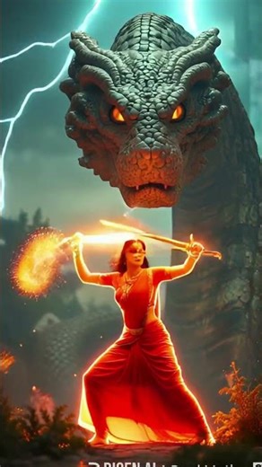🔥 Epic Girl vs Dragon Transformation ⚡ | AI Cinematic Shorts | #shorts #aiart #dragon