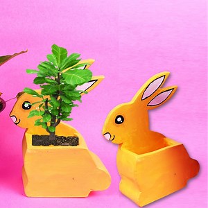 beautiful Bunny flower pot making at home | Raj Easy Craft