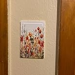 Decorative Light Switch Cover Plate Watercolor Wild Flower Floral 2 Gang Socket Covers Double Duplex Wallplates Switch Plates and Outlet Covers for Bathroom Home Decor