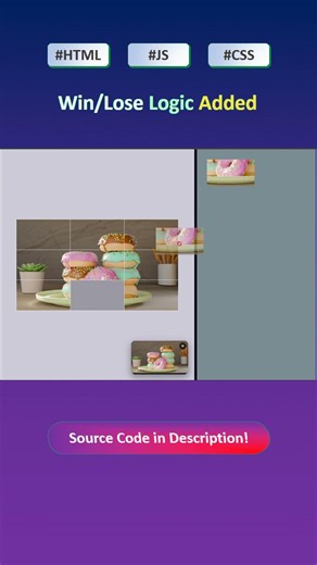 Win/lose Logic addded | Jigsaw Puzzle Web Game #uidesignlearning