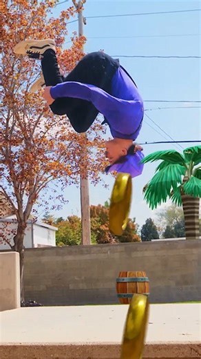Mario power up scene shows real life action