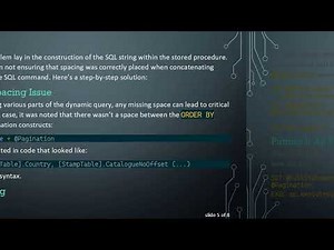 Dynamic Stored Procedure and Pagination in SQL Server