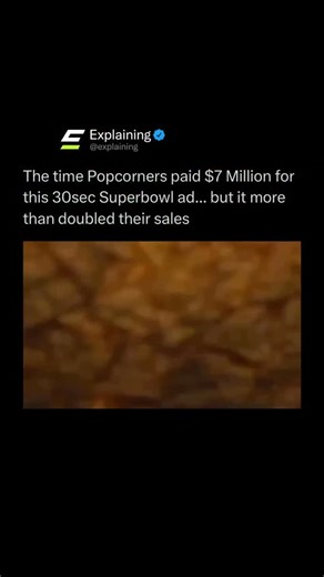 Explaining on Instagram: "During the 2023 Super Bowl, PopCorners made headlines by paying a massive $7 million for a single 30-second commercial — and they made it worth every penny. 💰📺💥 The ad reunited Bryan Cranston and Aaron Paul as Walter White and Jesse Pinkman from Breaking Bad, but instead of cooking meth, they were “cooking” PopCorners snacks. 🍿😂 It was a perfect mix of nostalgia and humor — instantly going viral and proving that sometimes, the right throwback is worth breaking the