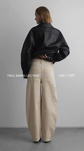 54K views | Our best-selling twill pants, now available in a barrel leg fit. Get yours now. | OAK + FORT | Facebook