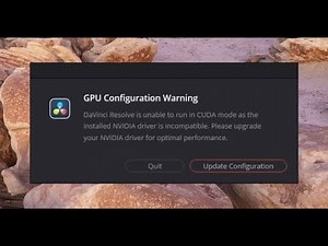 How to Solve GPU Configuration Warning in DaVinci Resolve
