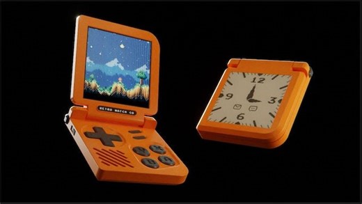 Retro Gaming Watch that doubles as a mini gaming handheld console launched on Kickstarter - Gizmochina