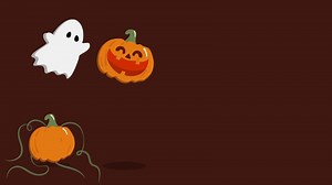Animated of Halloween Pumpkin and Flying Ghost. Perfect for content and Halloween day events.