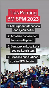 Tips untuk membuat persediaan SPM 2023 untuk subjek Bahasa Melayu. 1. Fokus pada tatabahasa dan ejaan betul. (Focus on correct grammar and spelling.) 2. Amalkan bacaan dan tulisan setiap hari. (Practice reading and writing daily.) 3. Bangunkan kosa kata secara konsisten. (Build vocabulary consistently.) 4. Sentiasa cuba latihan soalan SPM terkini. (Always attempt recent SPM practice questions.) #spmbahasamelayu #scoreinspm #spm2023 | Pasti Skor Exam Tips | Facebook