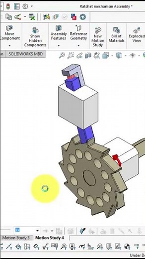 Solidworks Motion Study Tutorials | Ratchet Mechanism