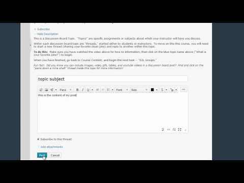 Posting to the Discussion Board (D2L 10.3)