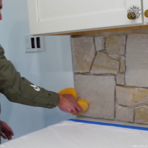 4.1K views · 30 reactions | Installing an Ancient Ledger Stone Backsplash | Stud Pack, LLC | Facebook