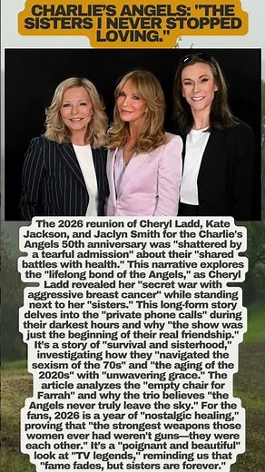 Charlie’s Angels REUNION: "We’re Still Fighting" ߑߕ️ #CharliesAngels #CherylLadd