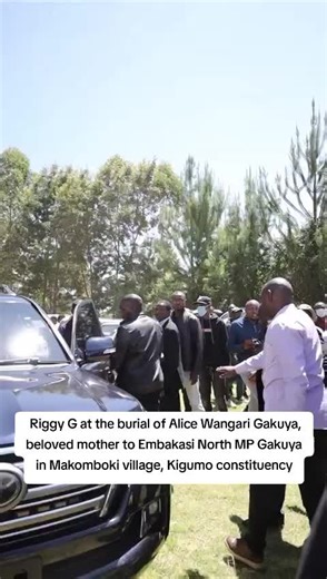 Riggy G at the burial of Alice Wangari Gakuya, beloved mother to Embakasi North MP Gakuya in Makomboki village, Kigumo constituency #shujaahumphrey