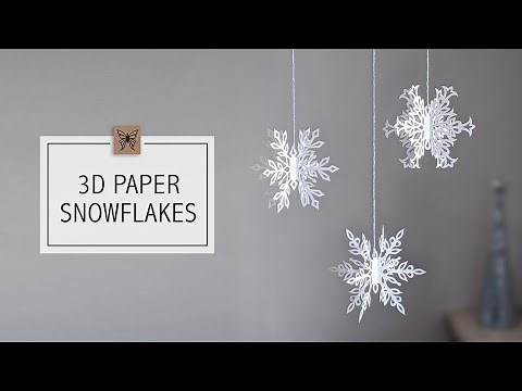 DIY Snowflake Tutorial, 3D Snowflake Paper Craft, DIY Christmas Decorations