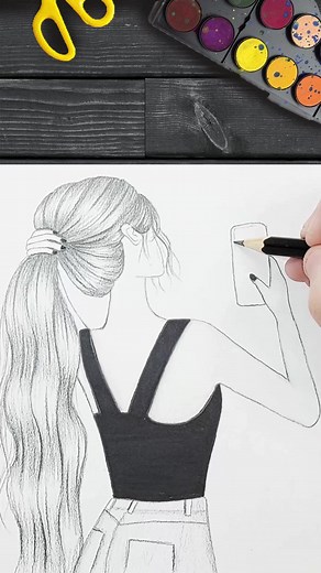 تعليم رسم بنت كيوت خطوة بخطوة للمبتدئين