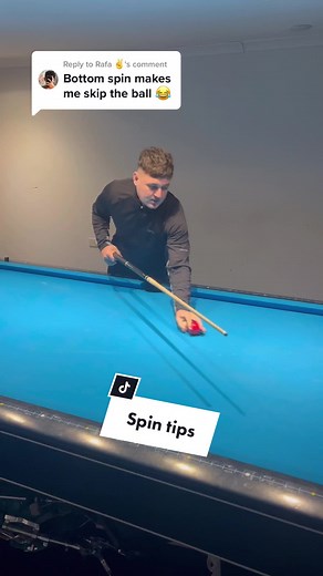 Replying to @Rafa ✌️ if you are someone who scoops the ball when playing bottom spin, try this #pooltips #pool #spin #poolspin #jamesjackpool #lesson #poolcoaching