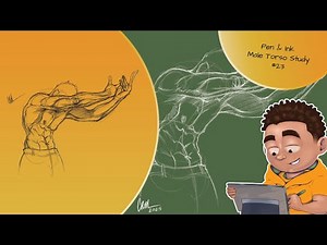 Pen & Ink Male Torso Study #23