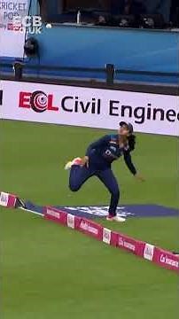 😱 Has there been a better boundary catch? Outrageous from Harleen Deol #shorts #cricketcatches
