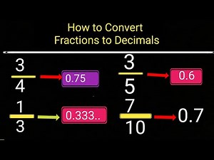 How to Convert Fractions to Decimals||How to Convert Fractions into Decimals