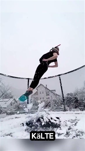 ❄️ Dangerous trampoline – When fun turns into an ice trap #shorts