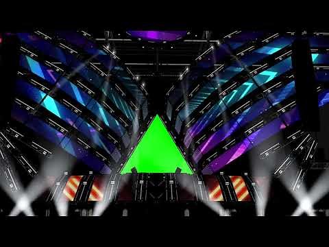 DJ set Concert Stage 3D animation with green screen free to use