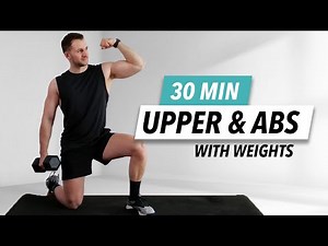 30 Min UPPER BODY & ABS Dumbbell Workout at Home [Strength Training]