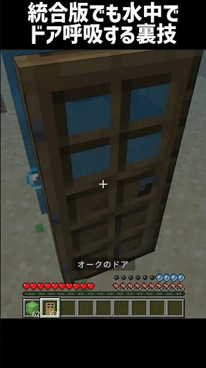 【マイクラ】統合版でも水中でドア呼吸する裏技 #shorts