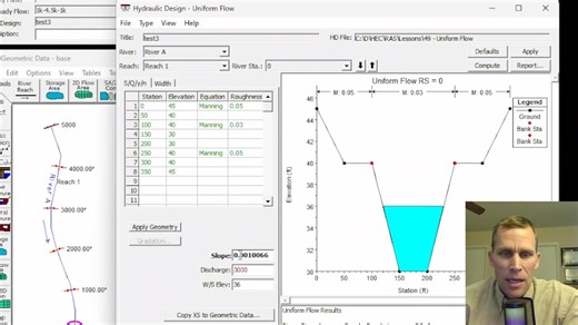 HEC RAS Lesson 49 - Uniform Flow Computations