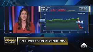 IBM down nearly 7% after hours