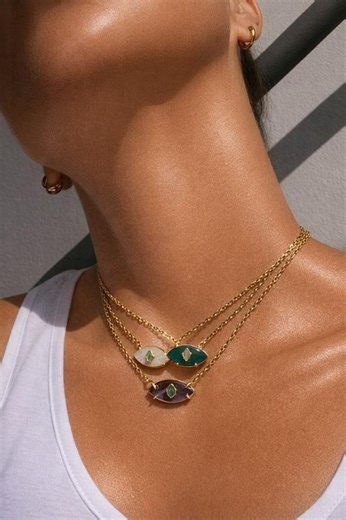 Evil Eye Necklace Protection Talisman – Handmade Waterproof Gemstone Jewelry – Purple Green Boho Luxe Layered Gift for Her - Etsy