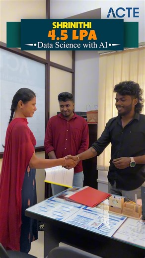 ACTE Technologies (Coimbatore) | Training & Placement on Instagram: "🎉 Big Congratulations, Srinithi! 🎉 A remarkable milestone for you and a proud moment for ACTE Technologies! ✨ Srinithi has successfully begun her career in Data Science with AI, securing an impressive 4.5 LPA offer — powered by her strong expertise in Python, SQL, Power BI, and Data Visualization. 📊💡 Your dedication, perseverance, and passion for continuous learning have truly set you apart. We’re honored to be part of your