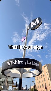 Wilshire/La Brea, Wilshire/Fairfax and Wilshire/La Cienega stations all have their signs installed! This new style of signage is known as a “pin”, and its design aims to be visible while reducing the need for costly and time-consuming maintenance. | Metro Los Angeles