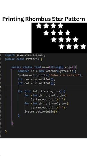 printing Rhombus star patterns #speedsong #coding #programming #viral