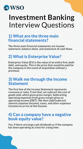 4 Key Technical Interview Questions in Investment Banking