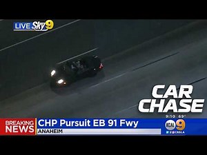 Couple in a Porsche Carrera convertable lead police on a long pursuit from Anaheim to LA!