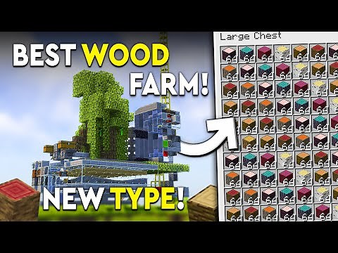 Minecraft All Trees Wood Farm Tutorial - Simple - 20,000 P/HR!