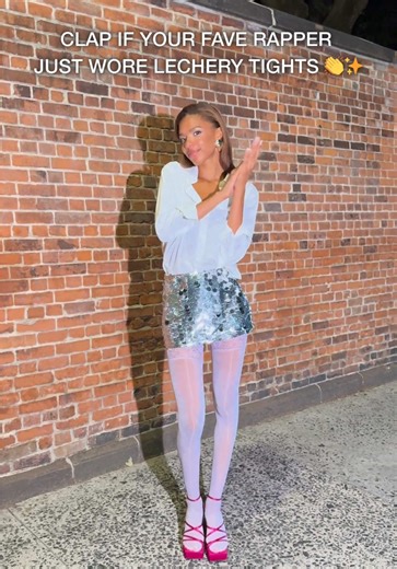We see you @JT 🦋👀❤️‍🔥✨🧚 • • • • • #jt #thegirljt #cosmopolitan #explore #explorepage #viral #viralvideo #trending #shinytights #glossytights #pantyhose #stockings #public #lechery #lecherynewyork #nyc #newyork #fashion