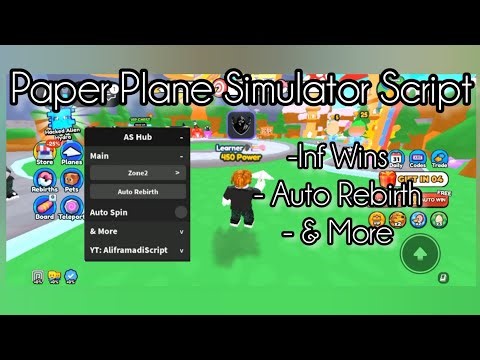 Paper Plane Simulator Script - Inf Wins, Auto Rebirth, & More