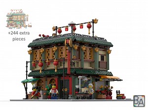 LEGO MOC-168916 Chinese Restaurant - Modification of Set 80113 (Modular Buildings 2024)